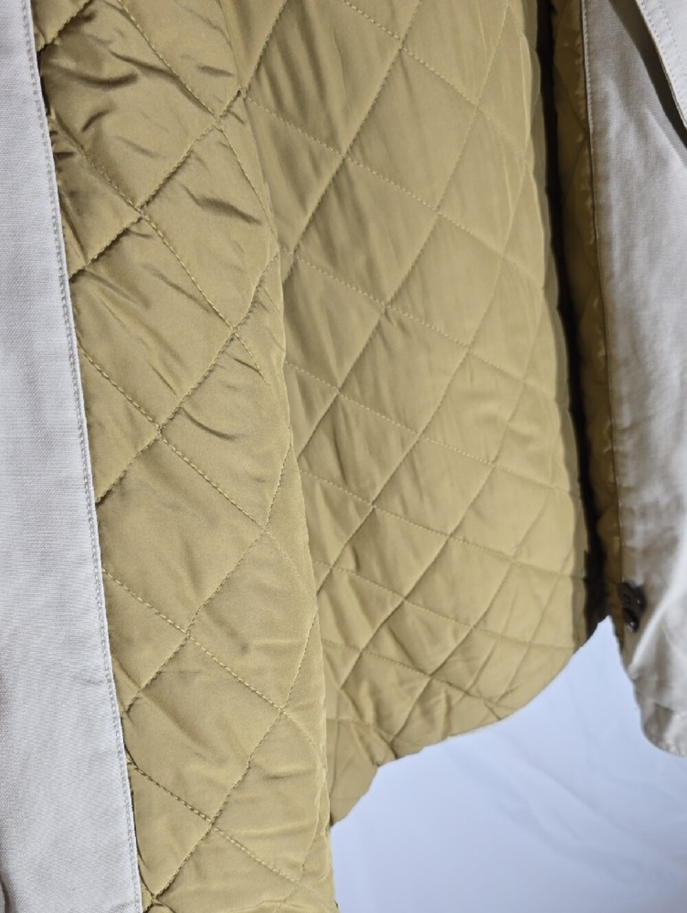 L.L. Bean Women's Cream Canvas Field Jacket with Brown Corduroy Collar - Picture 6 of 6